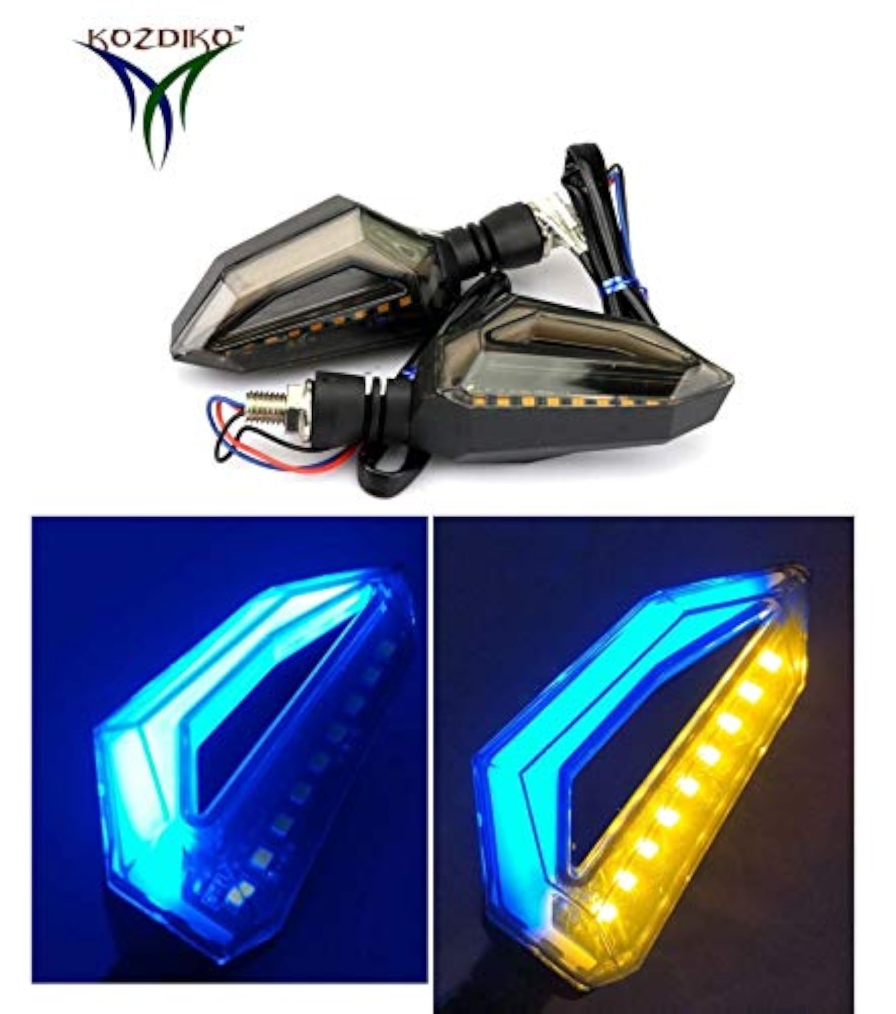 D Shaped Bike 9 LED Turn Signal Lights for Hero Ignitor